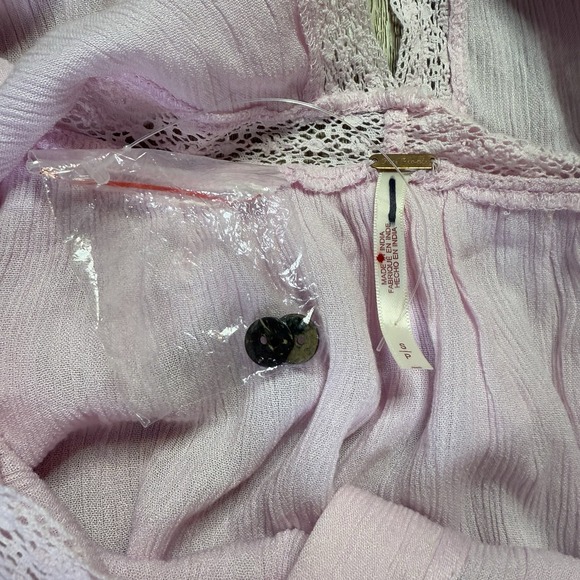 Free‎ People Dress Small  Womens Pink Paradiso Lace Maxi Waterfall Tassel - Picture 5 of 5